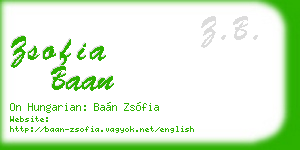 zsofia baan business card