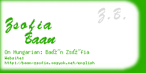 zsofia baan business card